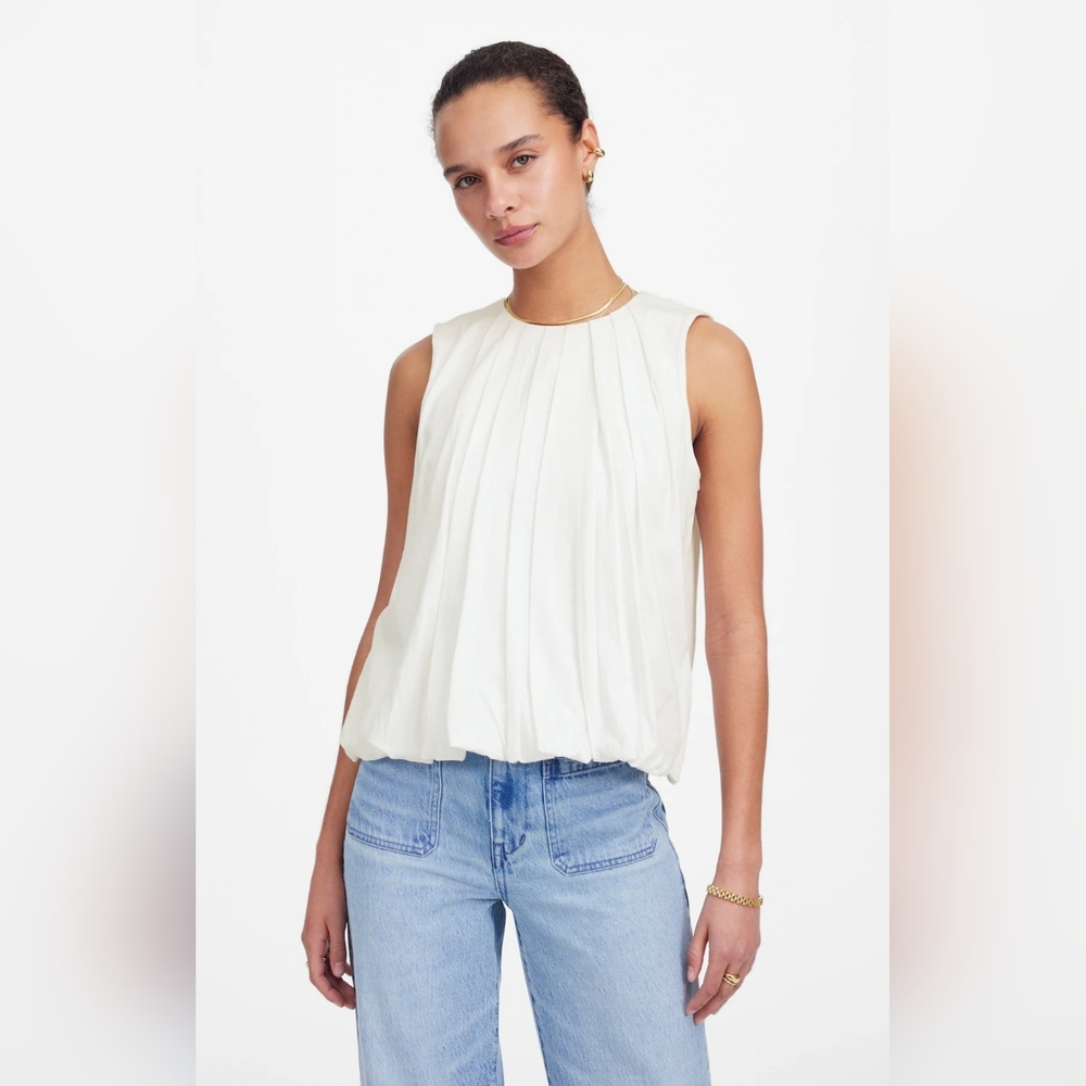 Madewell Women's Sleeveless Crewneck Bubble Top #41